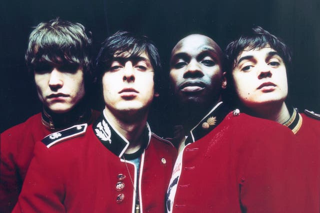 <p>The Libertines in 2002: (l-r) John Hassall, Carl Barât, Gary Powell and Pete Doherty</p>