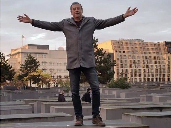 Holberg Winterstein pictured atop the Berlin memorial
