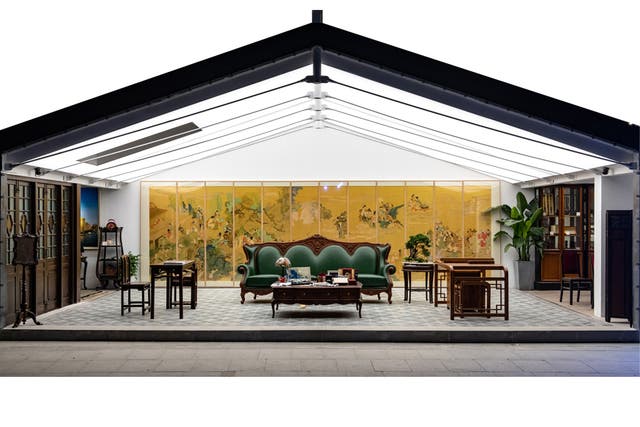 <p>The NFT by Duoyunxuan features the wood print recreation of a 12-piece Chinese painting by Ren Bonian (1840-1895) depicting the gathering of 46 immortals in a heavenly palace</p>