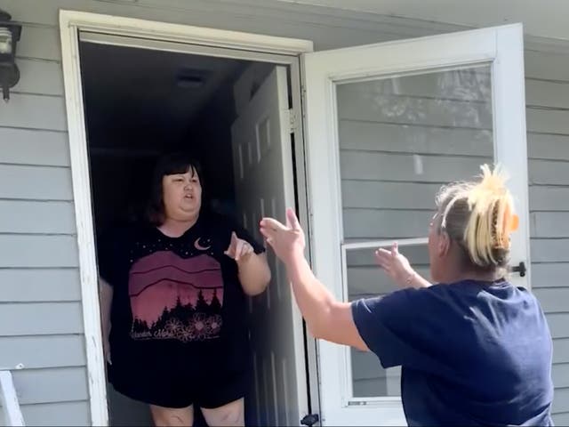 <p>Video showing Quinton’s babysitter (left) and grandmother (right) in a verbal dispute </p>