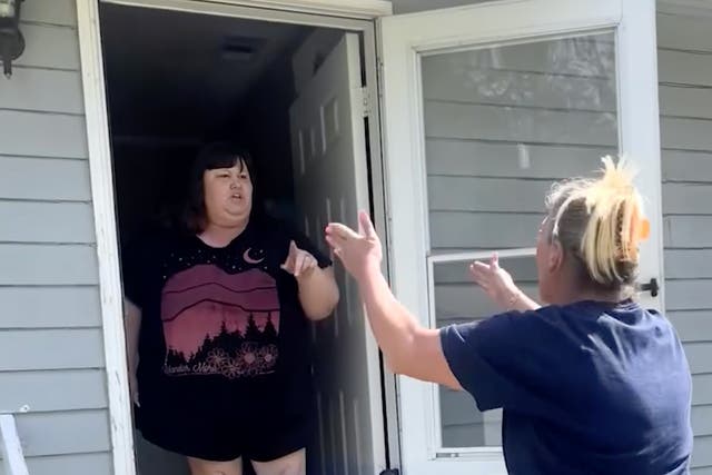 <p>Video showing Quinton’s babysitter (left) and grandmother (right) in a verbal dispute </p>