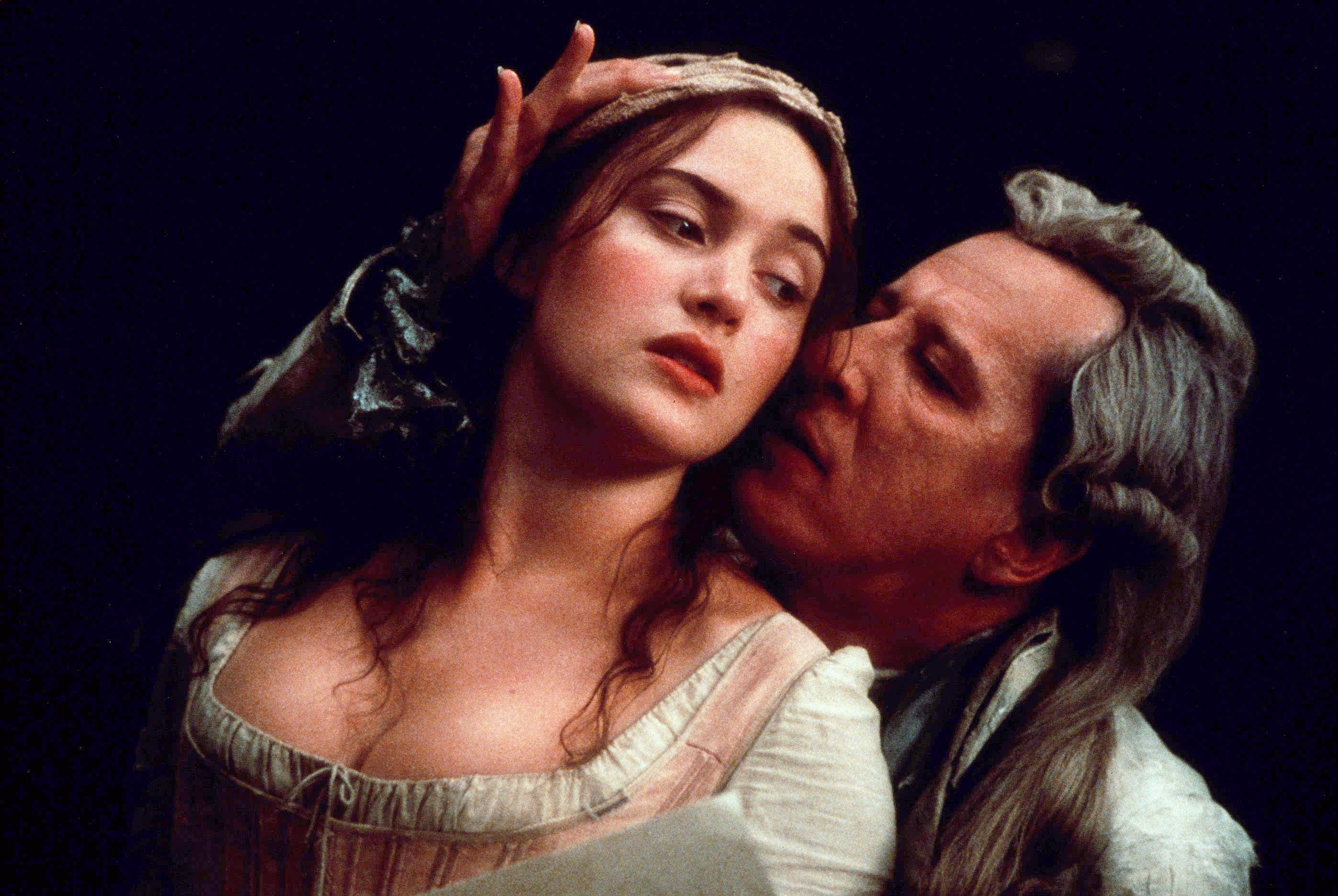 Geoffrey Rush as the Marquis de Sade and Kate Winslet as laundress Madeleine ‘Maddie’ LeClerc in Philip Kaufman’s ‘Quills’ in 2000