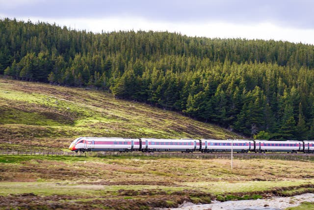 <p>An LNER train in the Scottish Highlands</p>