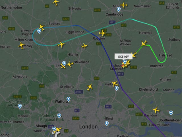 <p>Flight LS922 from Dalaman, Turkey, to Manchester diverted to Stansted over suspected bomb threat</p>