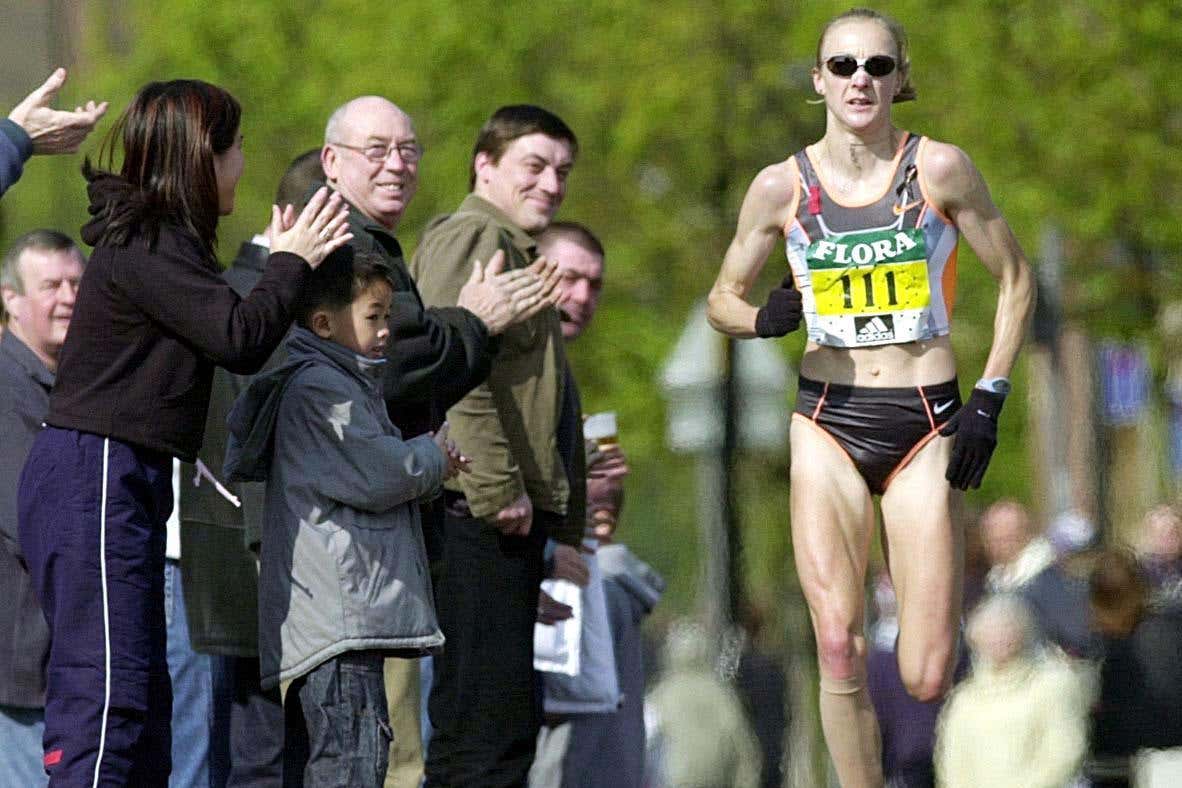 Paula Radcliffe broke the world record at the Chicago Marathon (Rebecca Naden/PA)
