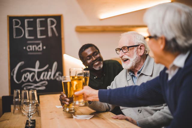 The risks of excessive drinking are different for older people (Alamy/PA)