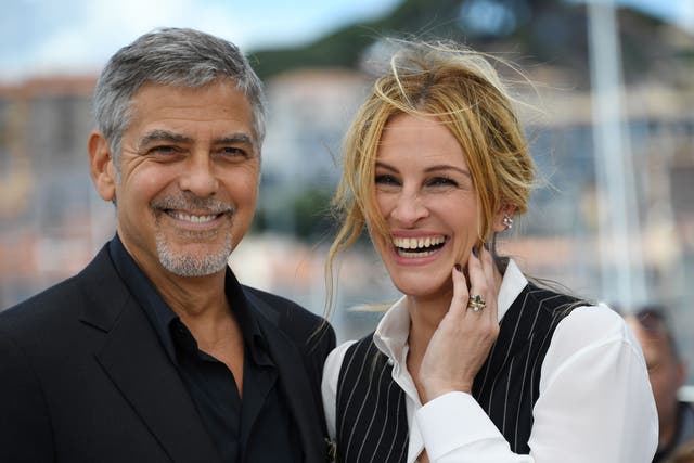 <p>George Clooney and Julia Roberts in 2016</p>