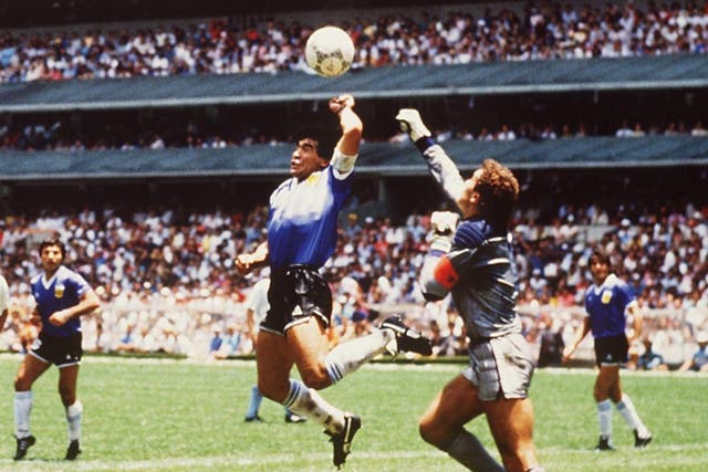 <p>Diego Maradona’s Hand of God moment came in the Azteca Stadium </p>