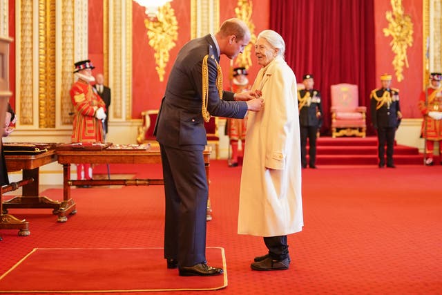 Dame Vanessa Redgrave is made a Dame Commander of the British Empire by the Prince of Wales at Buckingham Palace (Aaron Chown/PA)