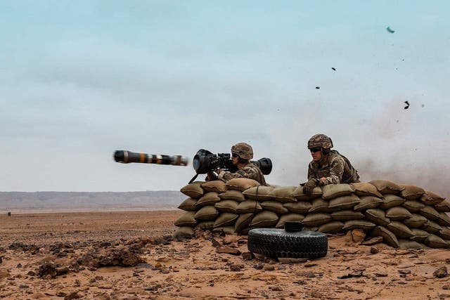 An NLAW anti-tank missile being fired during training. Issue date: Wednesday March 9, 2022 (MoD/PA)