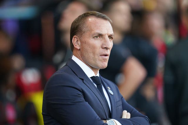 Leicester manager Brendan Rodgers welcomes Crystal Palace on Saturday (Adam Davy/PA)