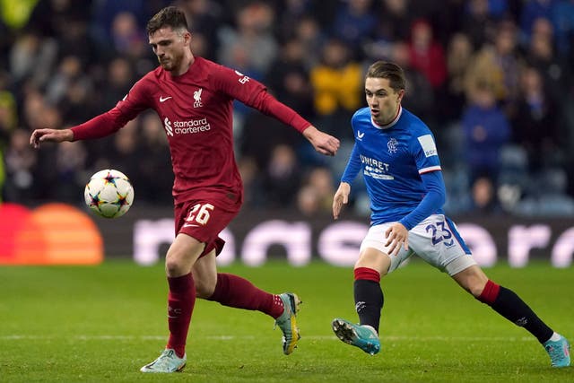 Andy Robertson returned from injury to help Liverpool to a handsome win (Andrew Milligan/PA)