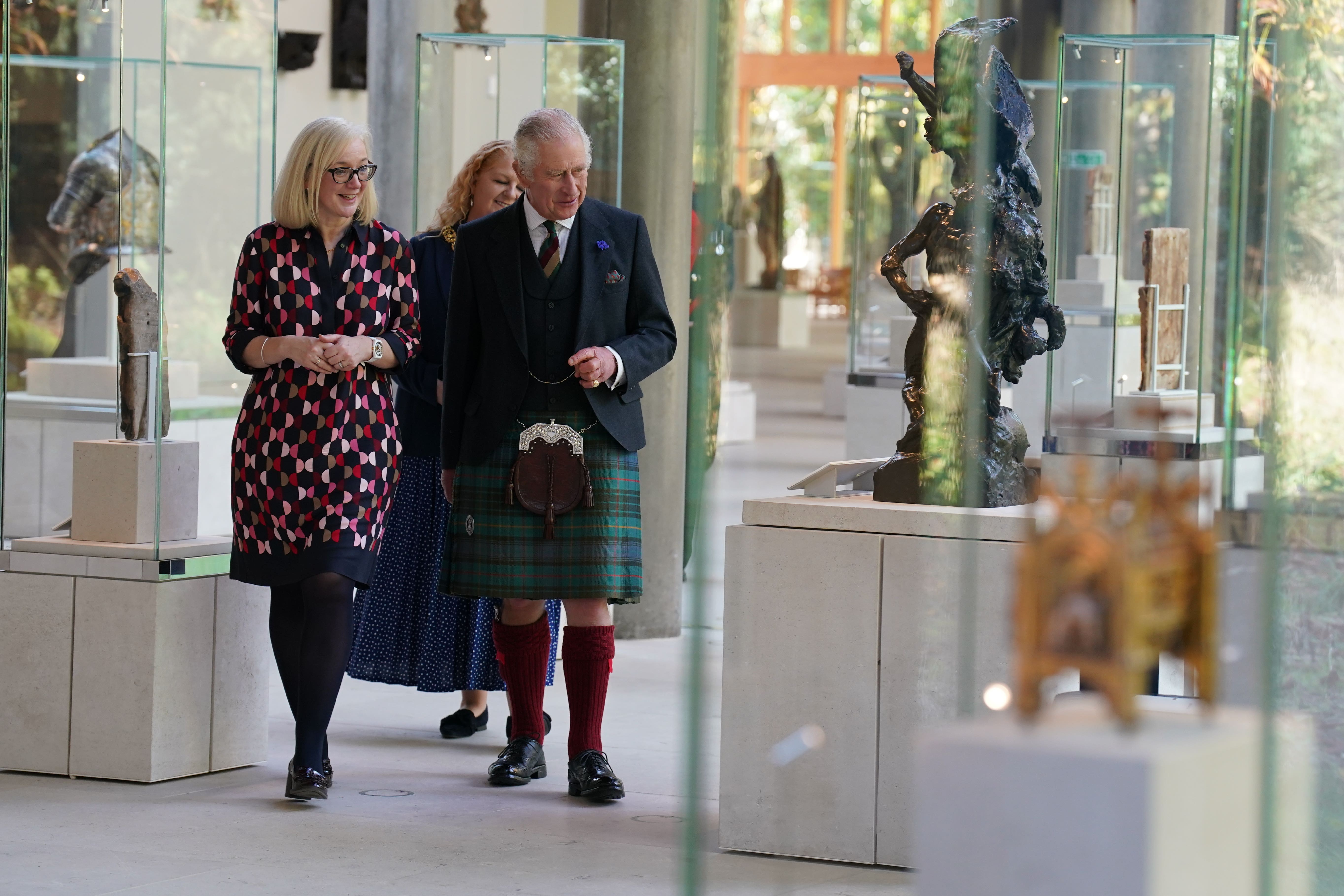 The King visited the Burrell Collection in Glasgow (Andrew Milligan/PA)