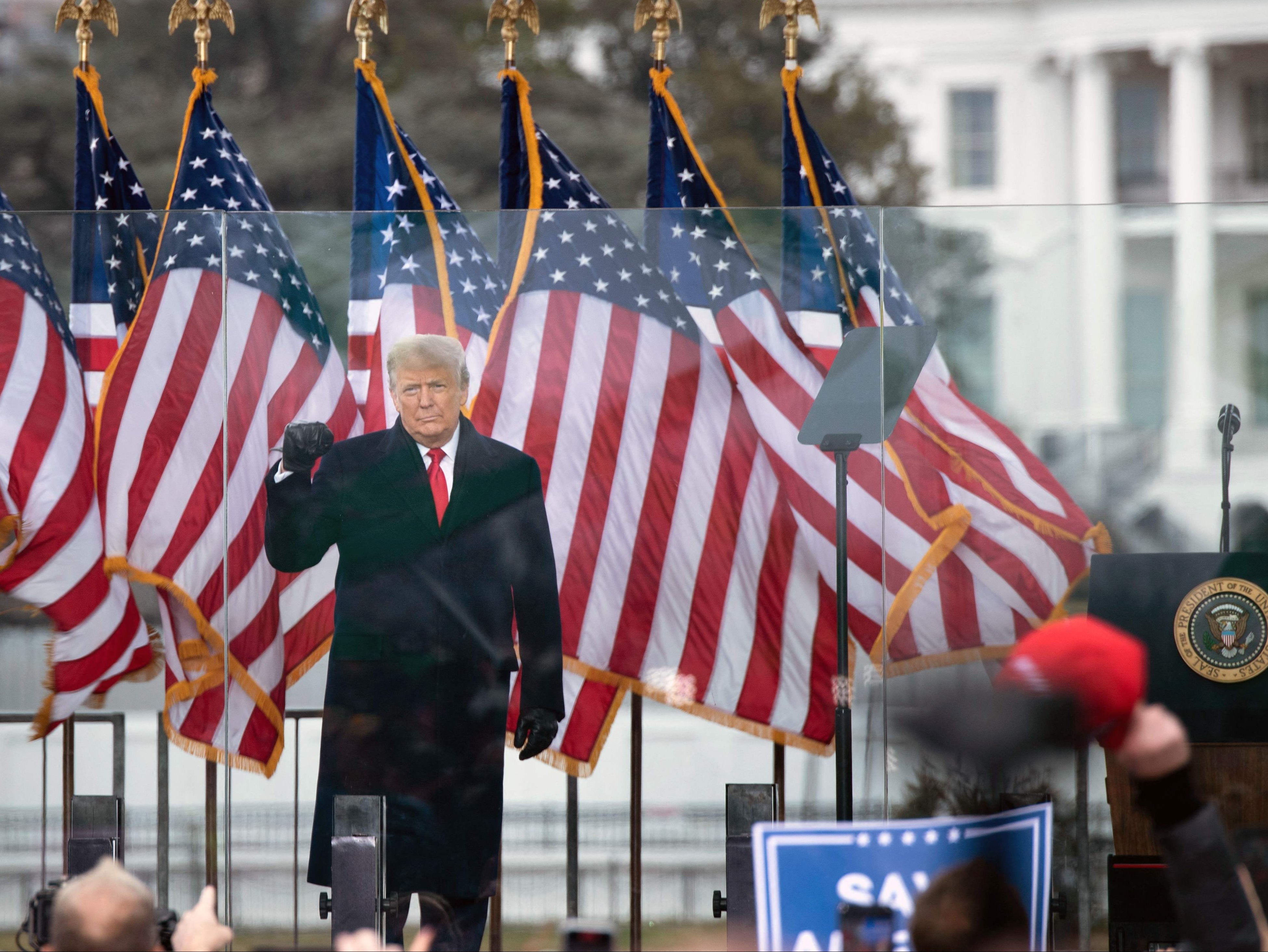 Donald Trump rallies supporters outside the White House on 6 January 2021