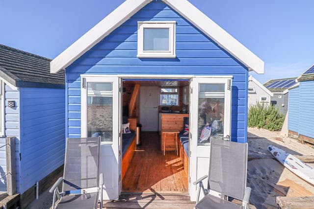 <p>A beach hut in Mudeford Beach, Dorset, is selling for £440,000</p>