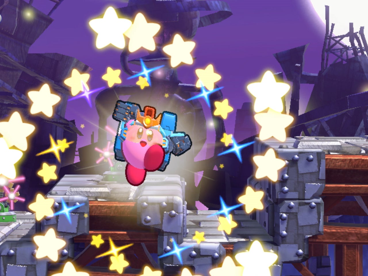 A picture of a triumphant Kirby in his next upcoming adventure