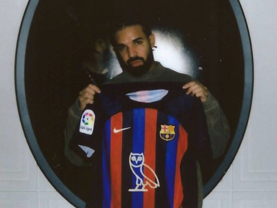 Barcelona will wear a kit bearing the logo of Drake’s OVO Sound label against Real Madrid