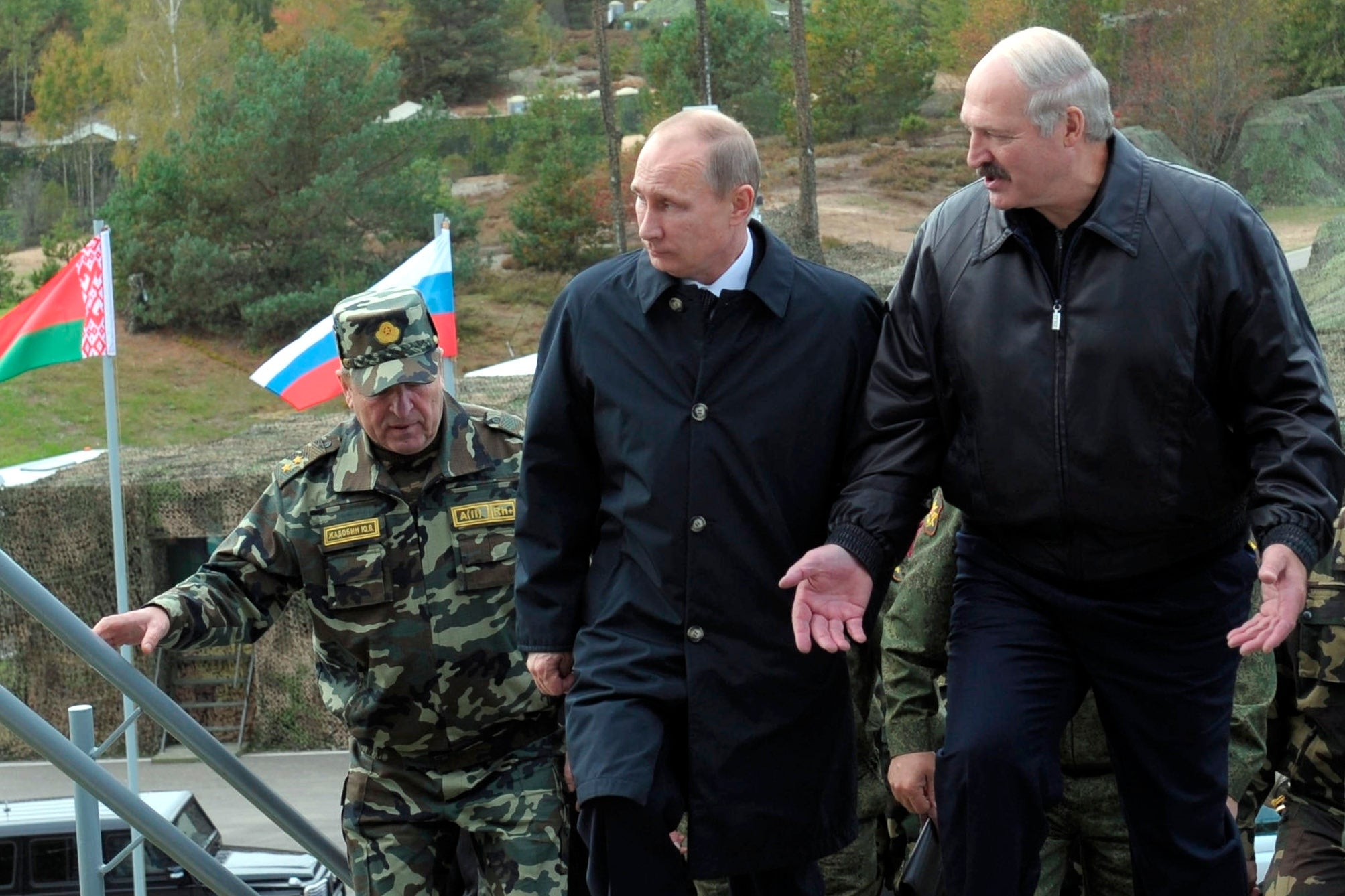Belarusian dictator Alexander Lukashenko (right) and Vladimir Putin are close allies