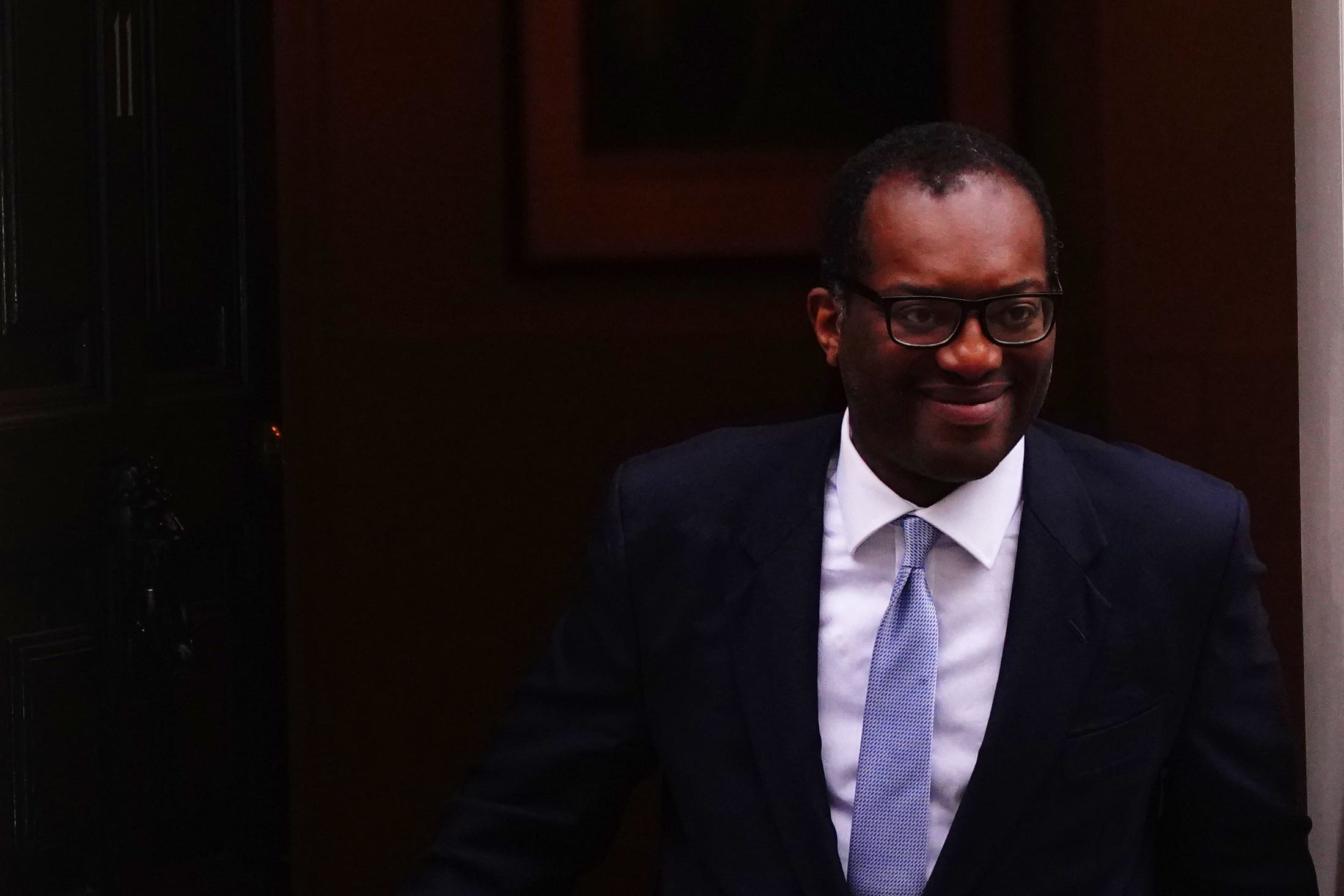 Kwasi Kwarteng leaves 11 Downing Street, London, after being sacked as Chancellor (Victoria Jones/PA)