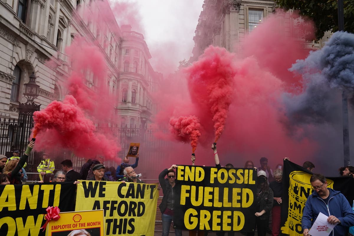 Extinction Rebellion burn energy bills in Downing Street protest