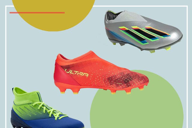 <p>Make sure your young star player is wearing football boots when they try them on for size  </p>
