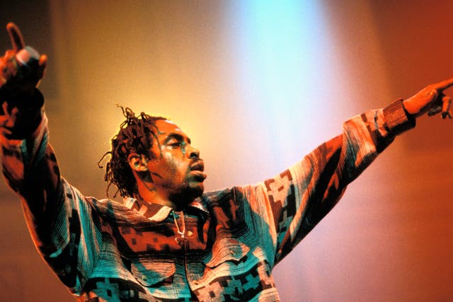 <p>The artist formerly known as Artis Leon Ivey Jr, on stage at Paradiso in Amsterdam in January 1996</p>