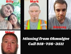 Mystery as four men vanish after heading off on evening bike ride in Oklahoma