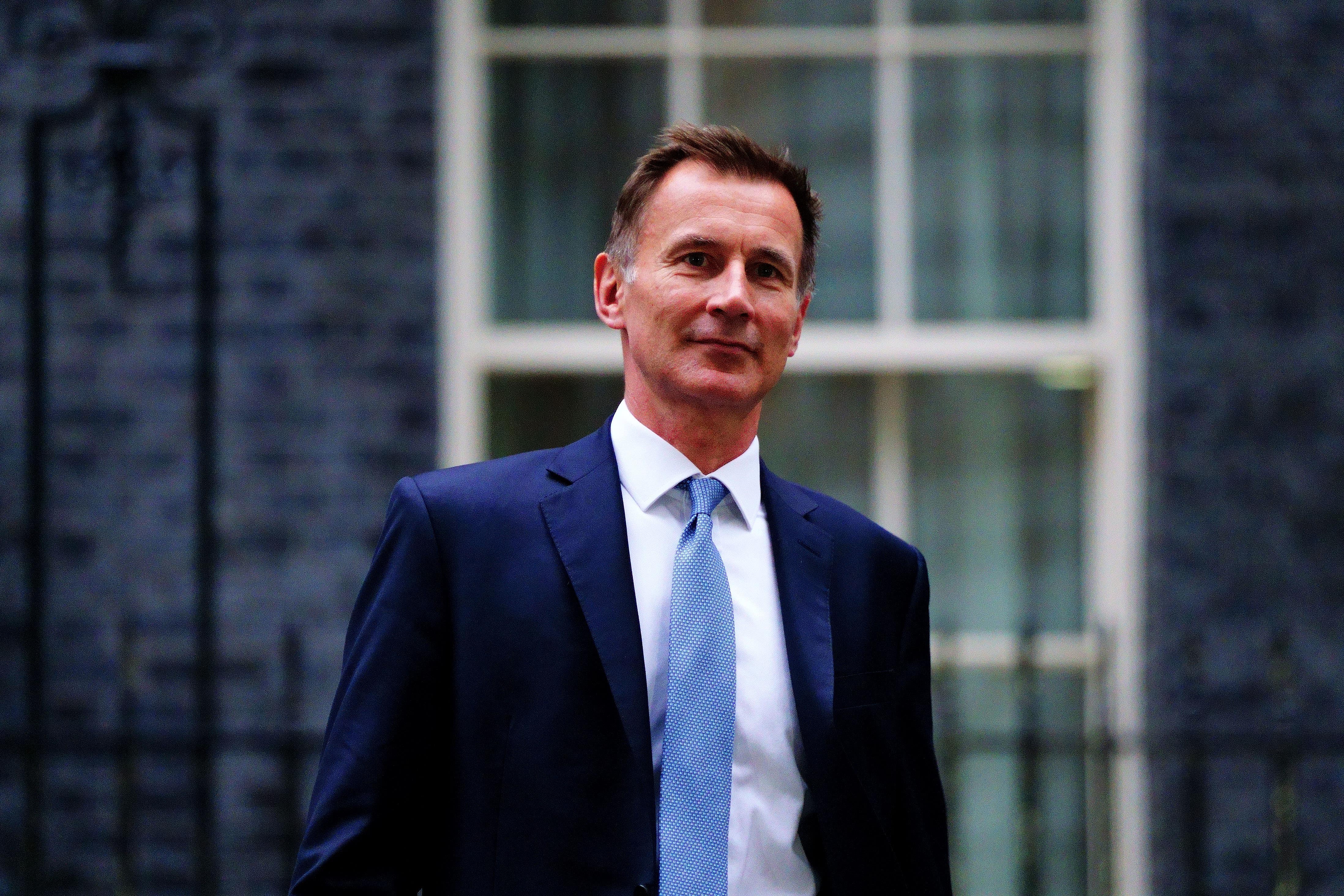 Jeremy Hunt leaves 10 Downing Street in London after he was appointed Chancellor of the Exchequer following the resignation of Kwasi Kwarteng (Victoria Jones/PA)