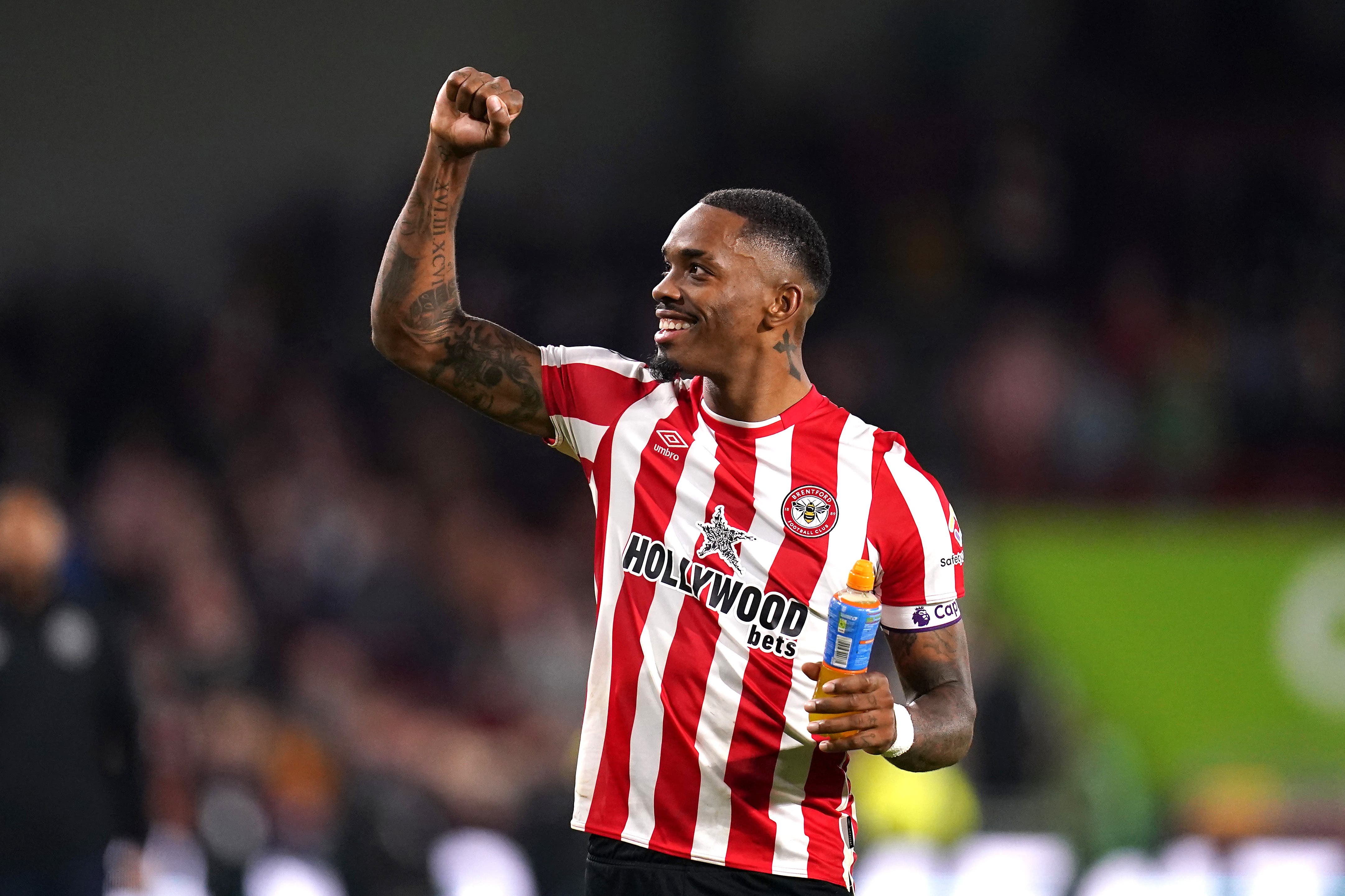 Ivan Toney celebrates Brentford’s win (John Walton/PA).