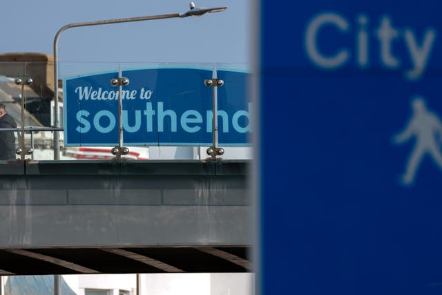 A Welcome to Southend sign on the esplanade in Southend-on-Sea in Essex (Joe Giddens/PA)
