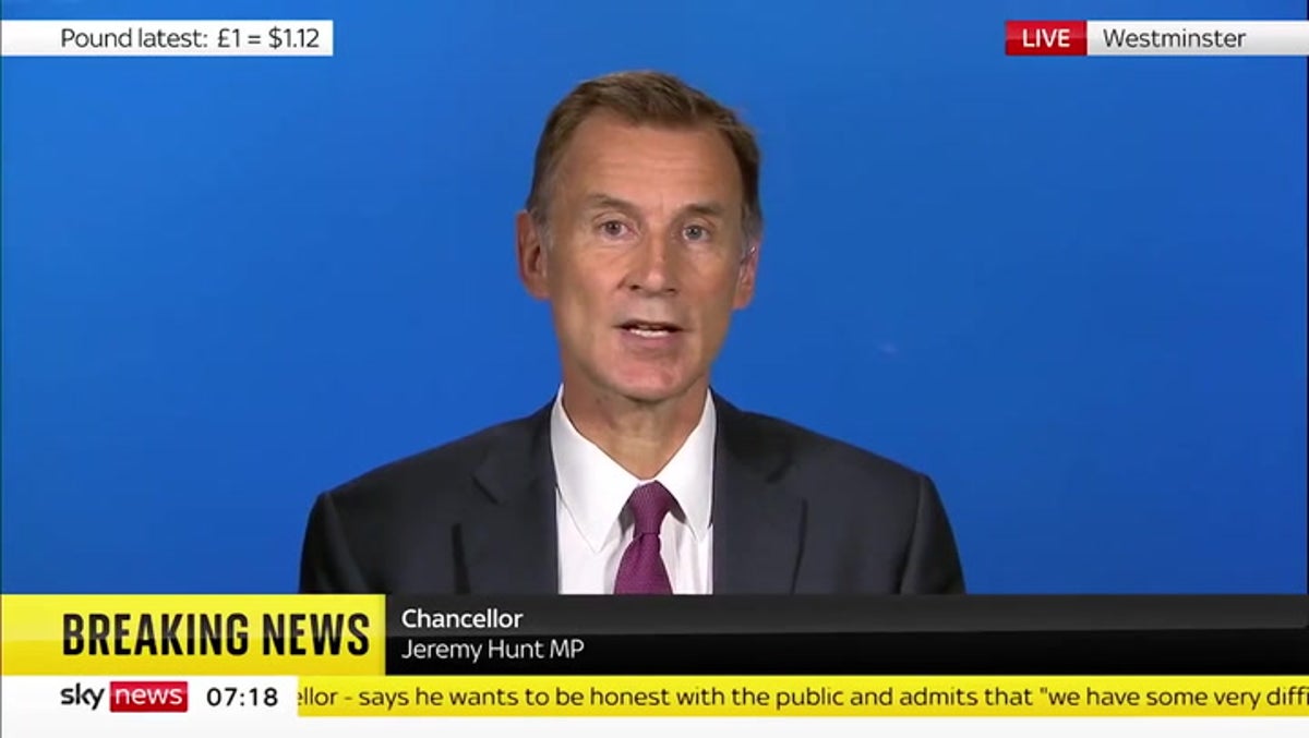 New chancellor Jeremy Hunt says some tax rates will have to go up