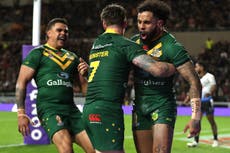 Holders Australia overcome early scare to thrash Fiji in World Cup opener