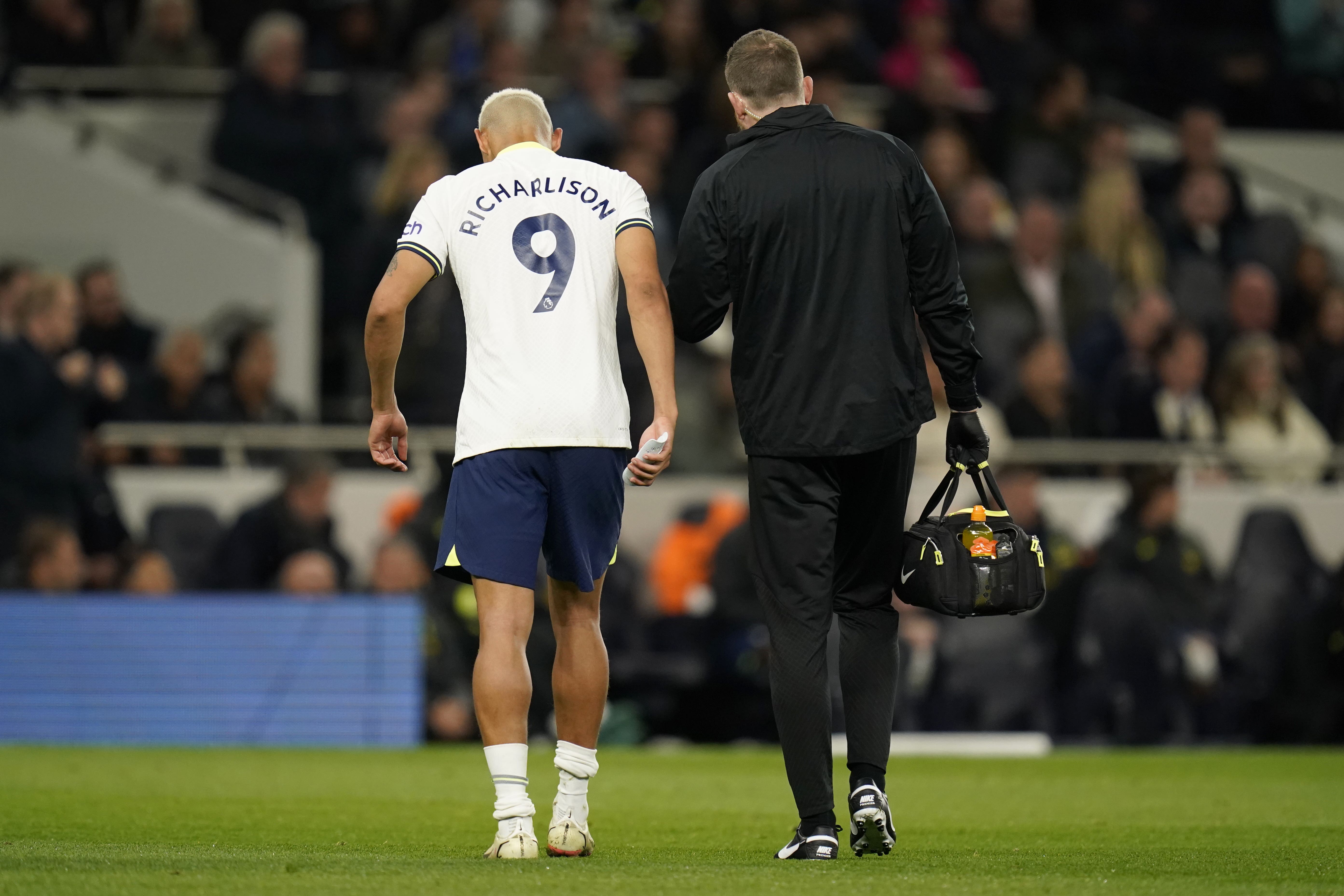 Richarlison was forced off during Tottenham’s 2-0 win over Everton with a calf injury (Andrew Matthews/PA)