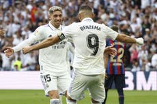 Real Madrid vs Barcelona LIVE: El Clasico goals and latest updates as Benzema and Valverde score