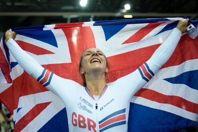 Neah Evans took gold in the women’s points race at the UCI Track Cycling World Championships (Christophe Ena/AP)