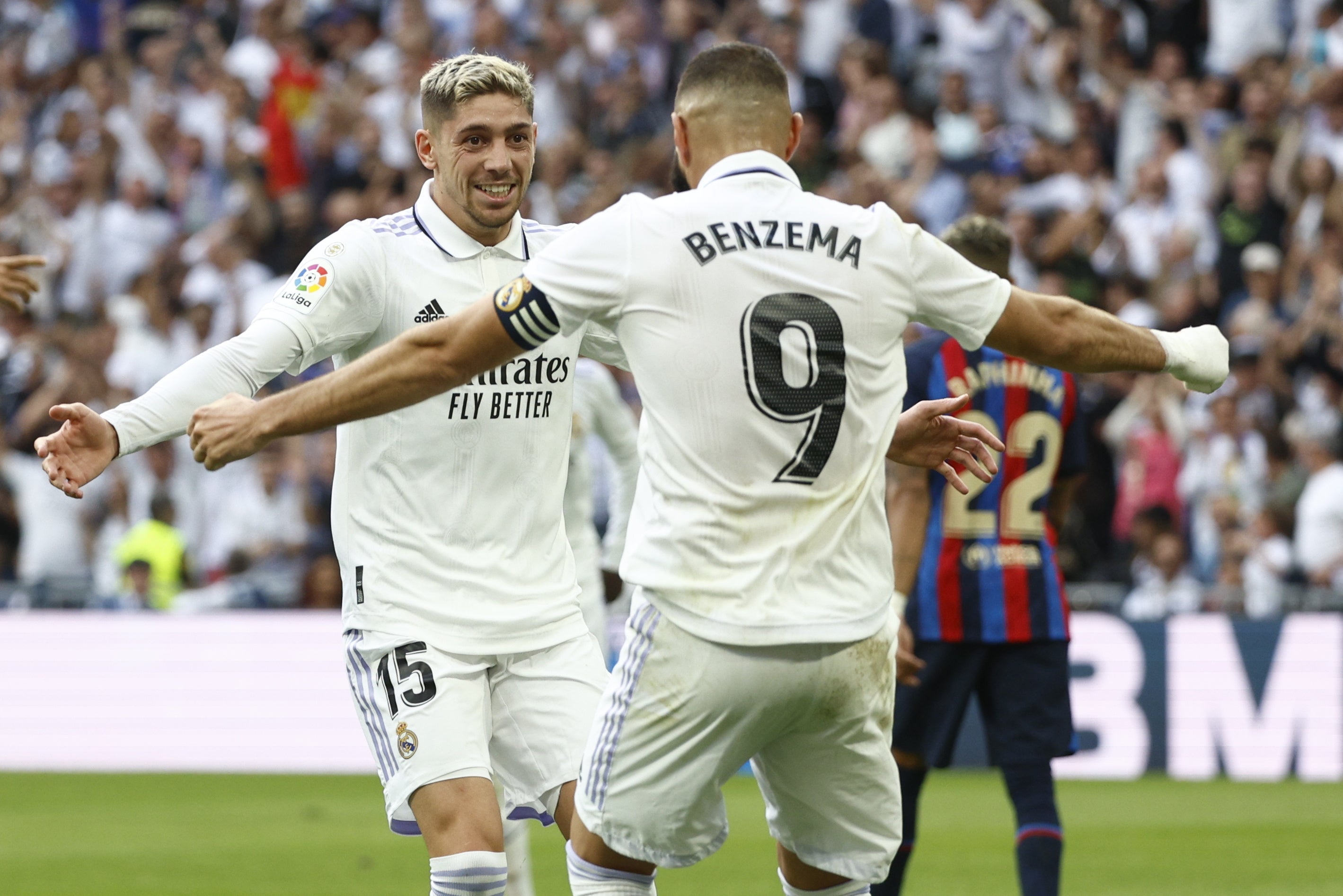 Karim Benzema scores as Real Madrid beat Barcelona in El Clasico to go top of La Liga