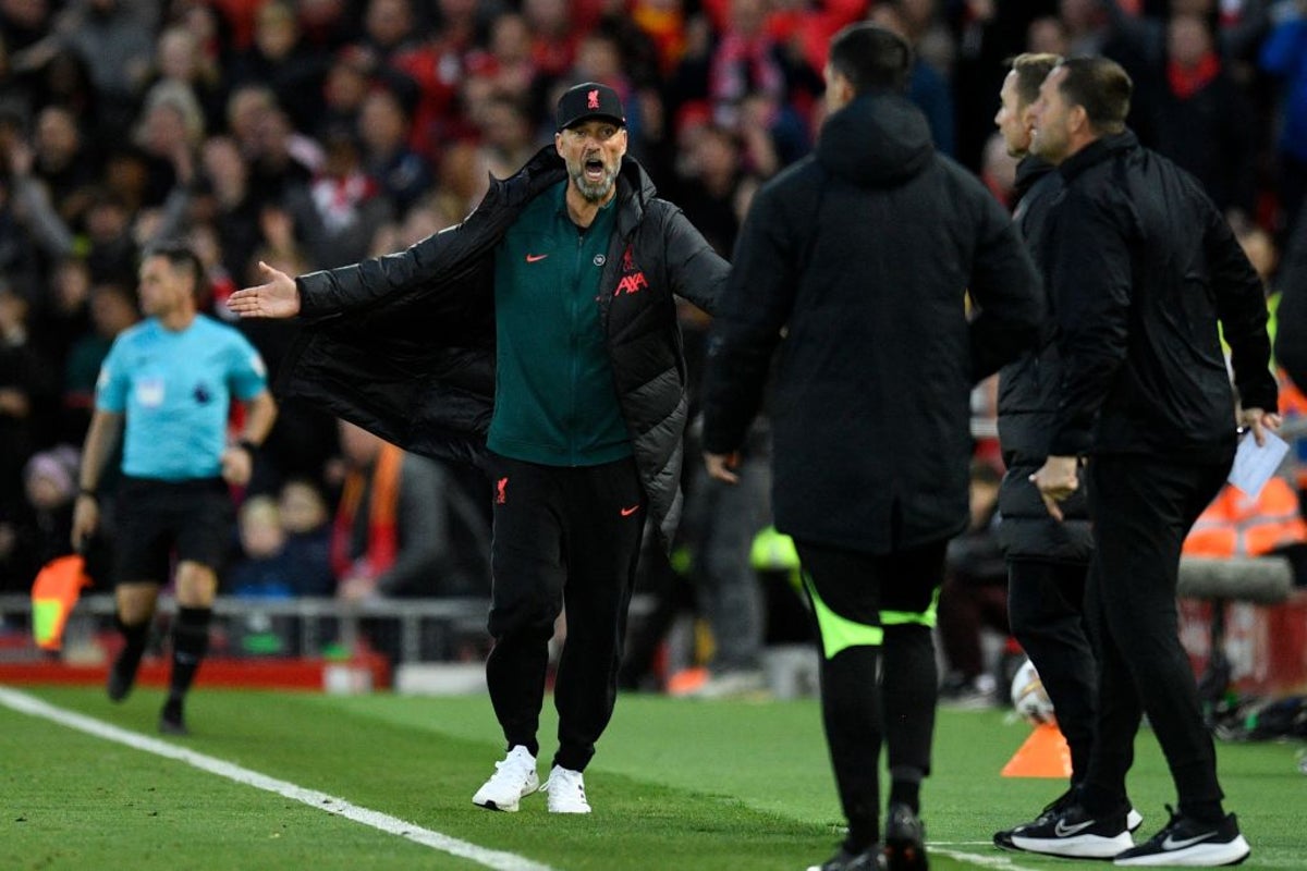 Liverpool boss Jurgen Klopp acknowledges he deserved red card after going ‘over the top’ at officiating