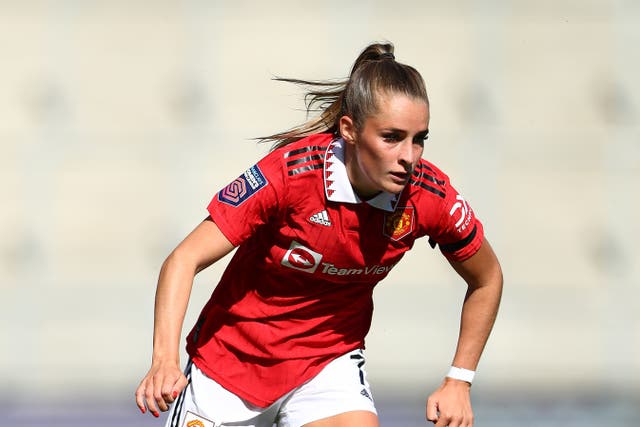 Ella Toone scored twice as Manchester United beat Brighton 4-0 to go top of the Women’s Super League (Tim Markland/PA)