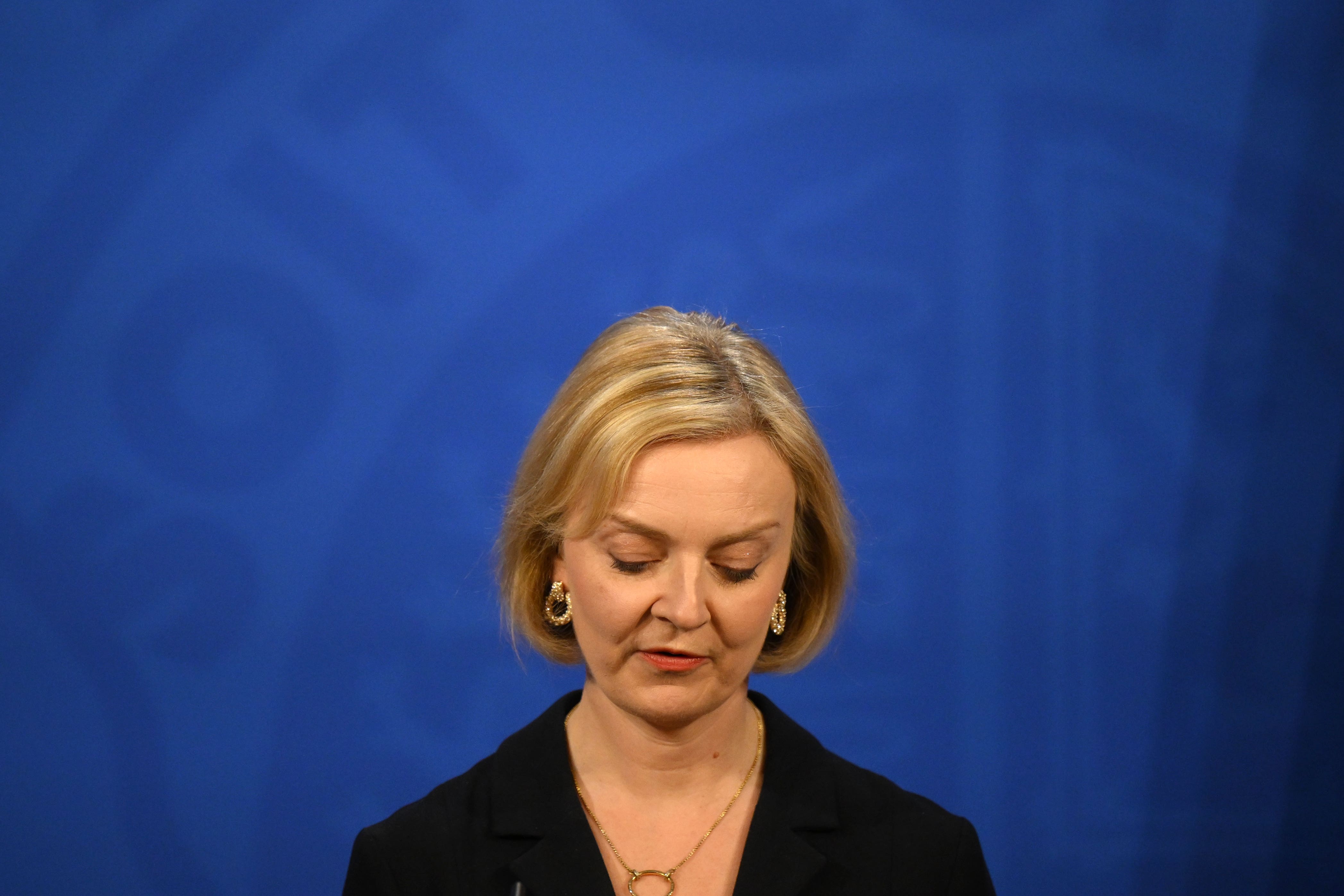 Prime Minister Liz Truss during a press conference in the briefing room at Downing Street (Daniel Leal/PA)