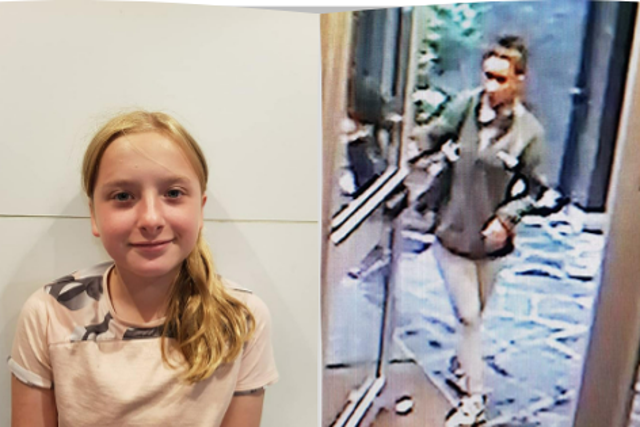 Foto de la niña de 12 años (izquierda) y el sospechoso detenido por la policía (derecha)