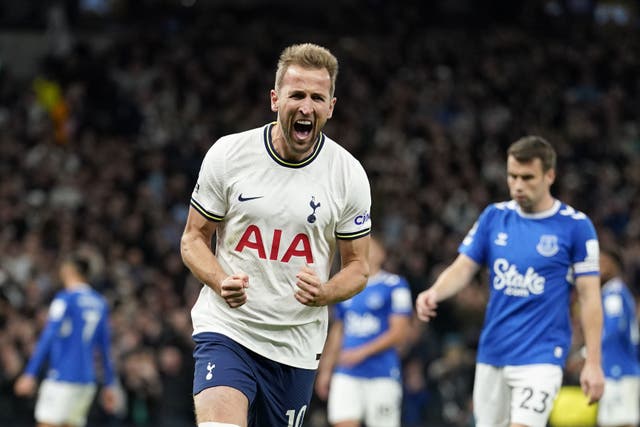 Tottenham’s Harry Kane scored his ninth Premier League goal of the season against Everton on Saturday (Andrew Matthews/PA)
