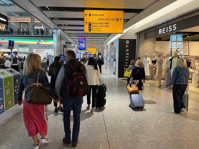 <p>Taxing times: Shoppers ‘airside’ at Heathrow airport Terminal 5</p>