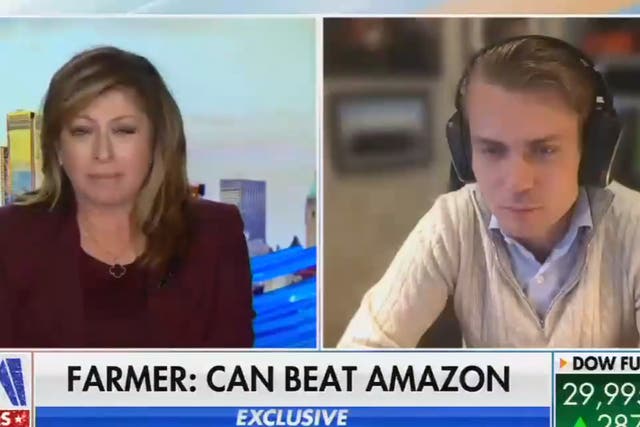 <p>Parler CEO George Farmer appearing on Fox Business </p>