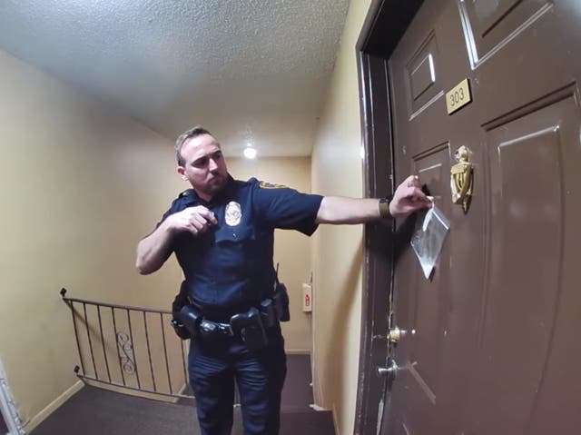 <p>Video showed an officer from the Lubbock Police Department wrong ‘return’ a bag of milk-like liquid</p>