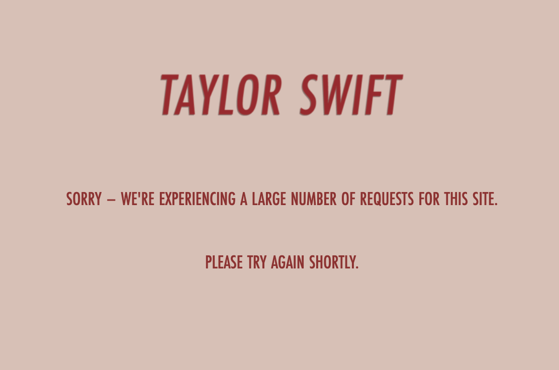 Swift’s website crashed due to demand from fans