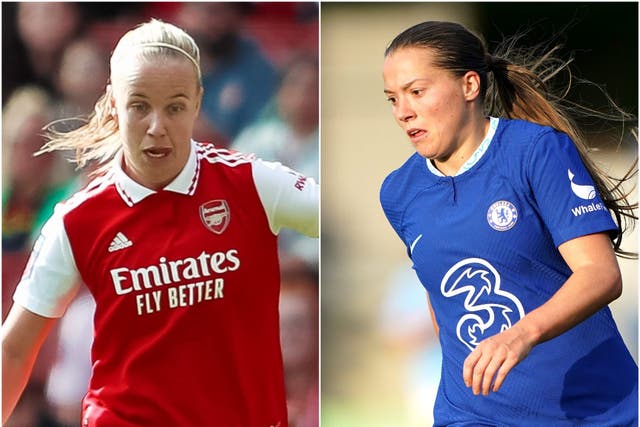 Arsenal’s Beth Mead (left) and Chelsea’s Fran Kirby (Rhianna Chadwick/Tim Goode/PA).