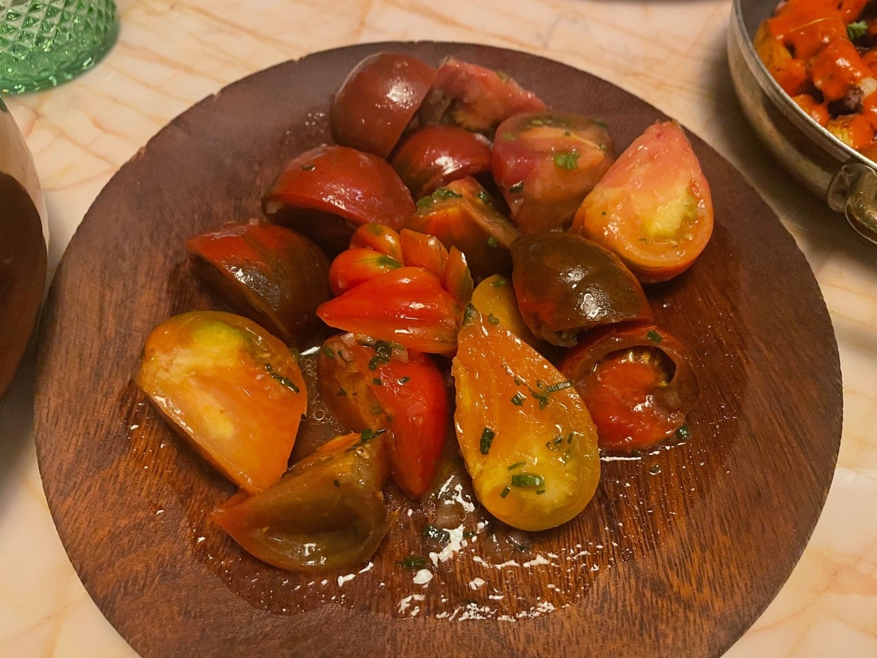 Fresh tomato salad with a sweet vinaigrette