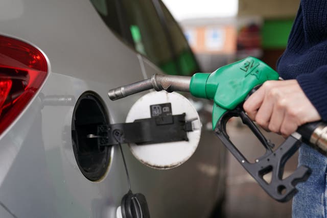 The average cost of a litre of the fuel at UK forecourts on Monday was 162.8p, figures show (Joe Giddens/PA)