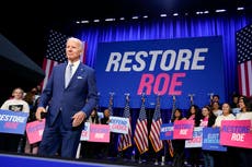 Biden promises to codify Roe v Wade in January if Democrats win control of Congress