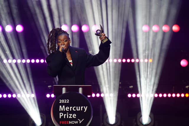 Little Simz is the winner of the 2022 Mercury Prize at the Eventim Apollo in London. (Ian West/PA)